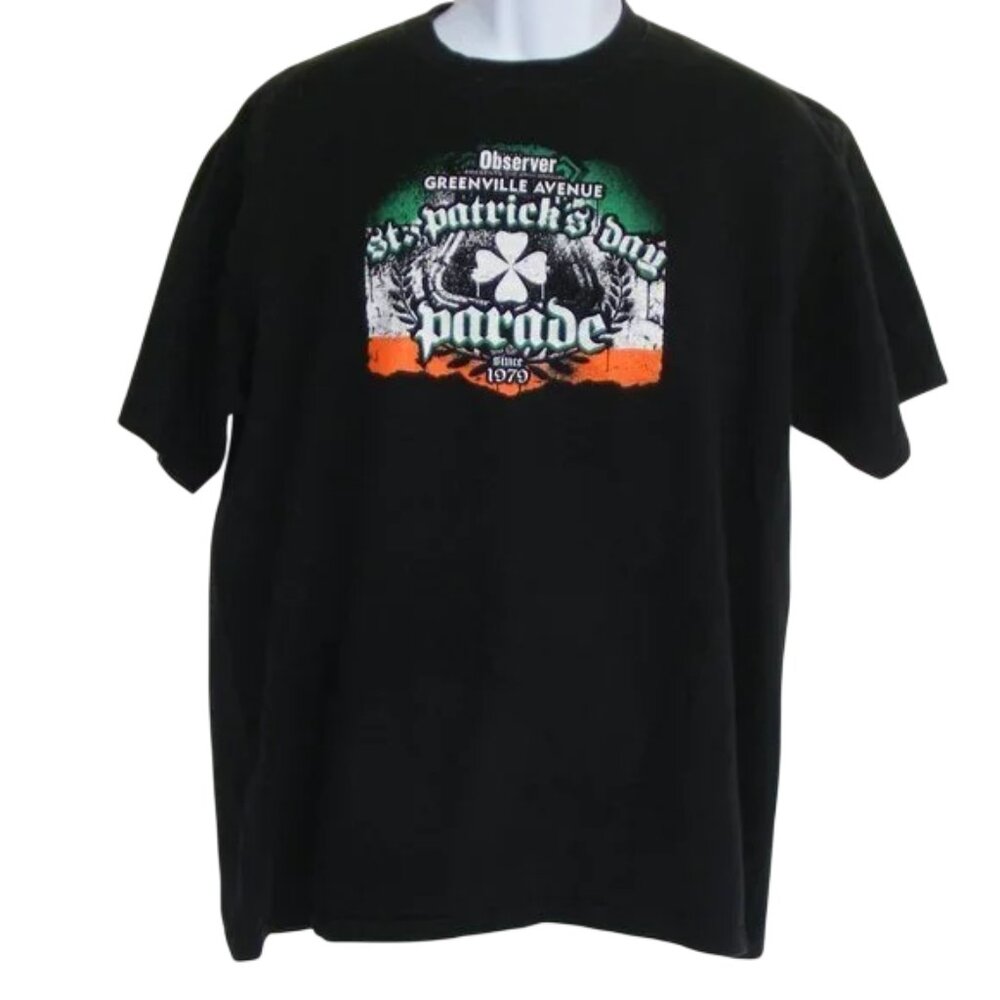 ST. PATRICKS DAY Parade Tshirt, XL, 2008 Dallas TX, Black, 2 sided print